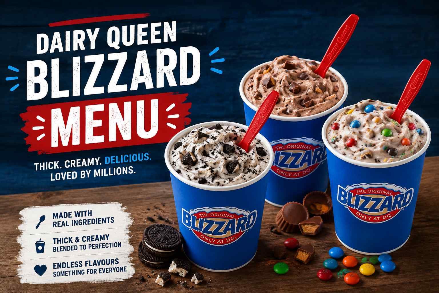Dairy Queen Blizzard Menu