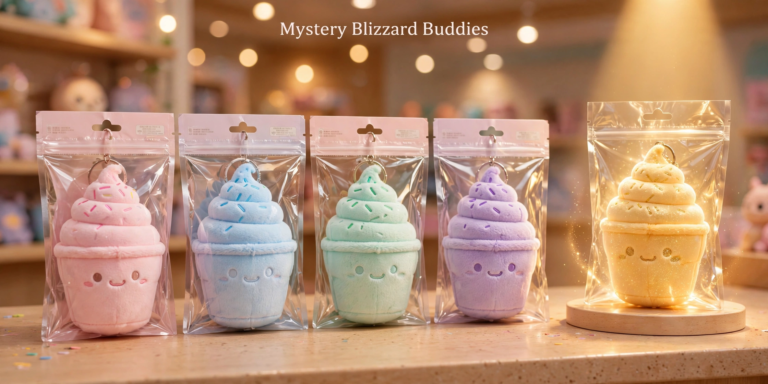 Dairy Queen Mystery Blizzard Buddies blind-box plushie keychain collection with five characters