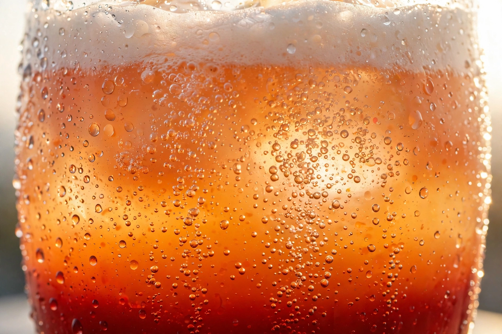 Bubble Brew DQ Sparkler sparkling drink with cold foam being stirred as bubbles rise