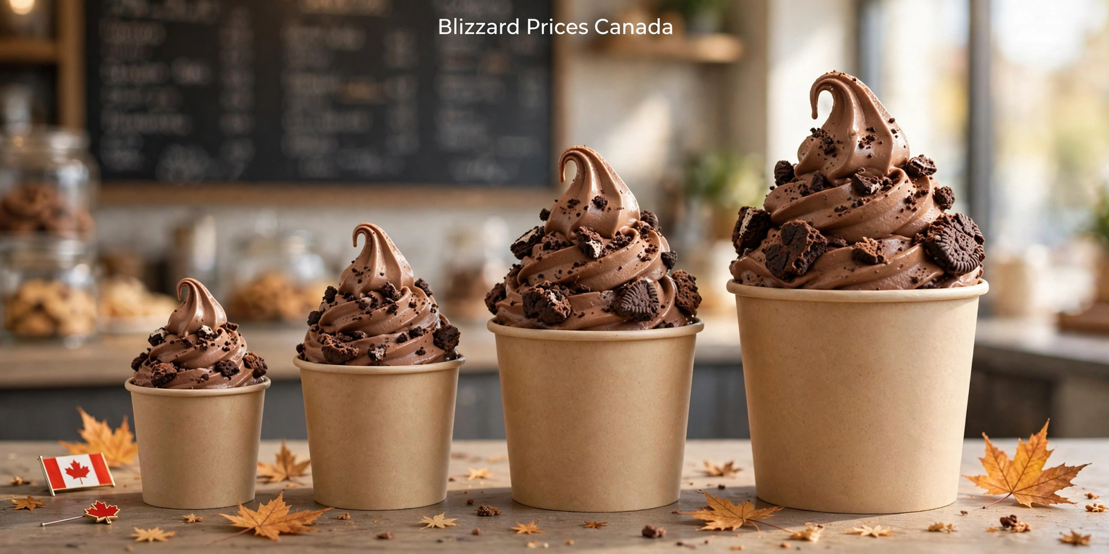 Dairy Queen Canada Blizzard prices for 2026 across Mini, Small, Medium and Large sizes